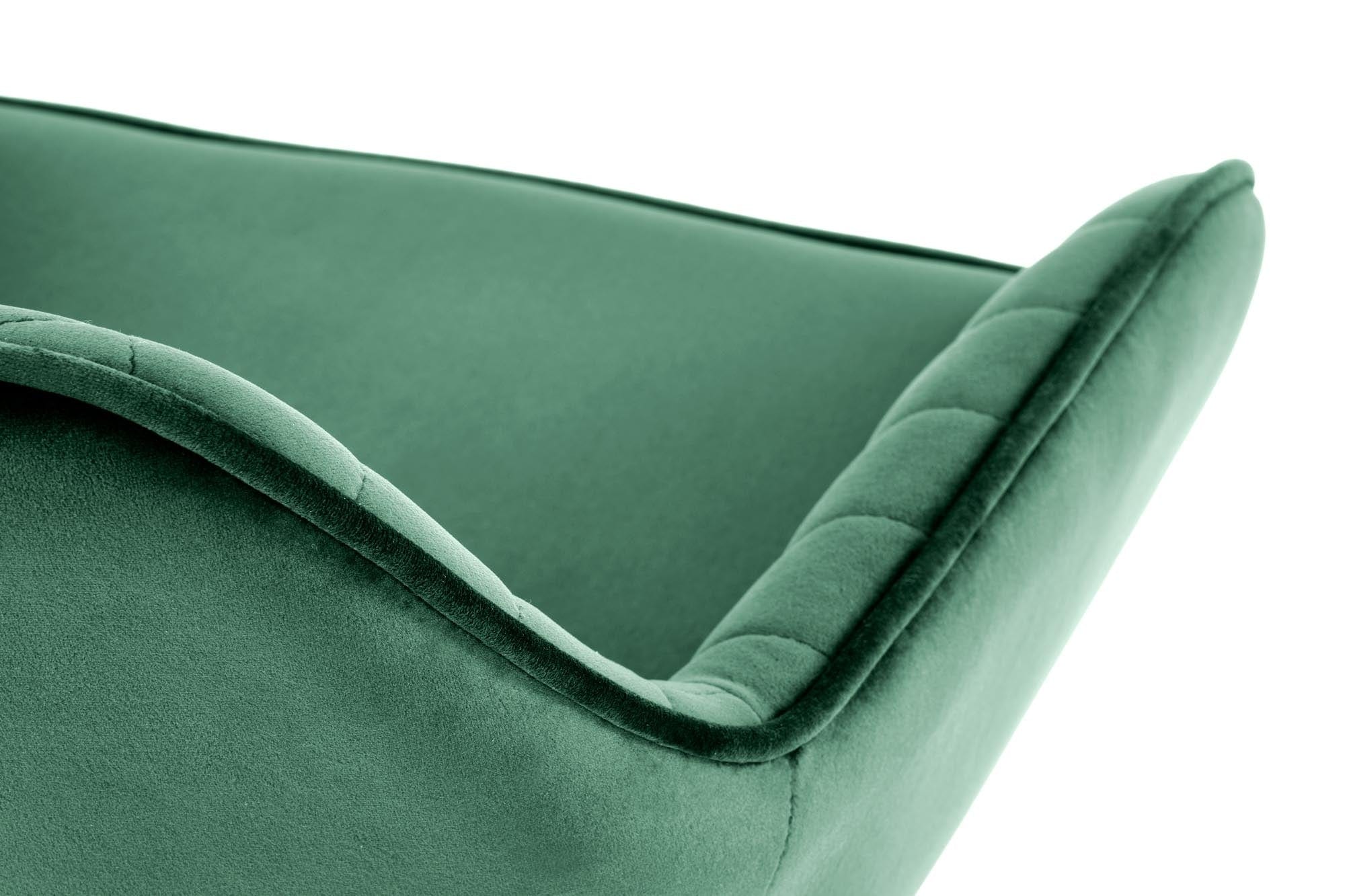 Scaun de bar tapitat cu stofa si picior metalic, Hoku-103 Velvet Verde Inchis / Negru, l55xA55xH92-114 cm (7)