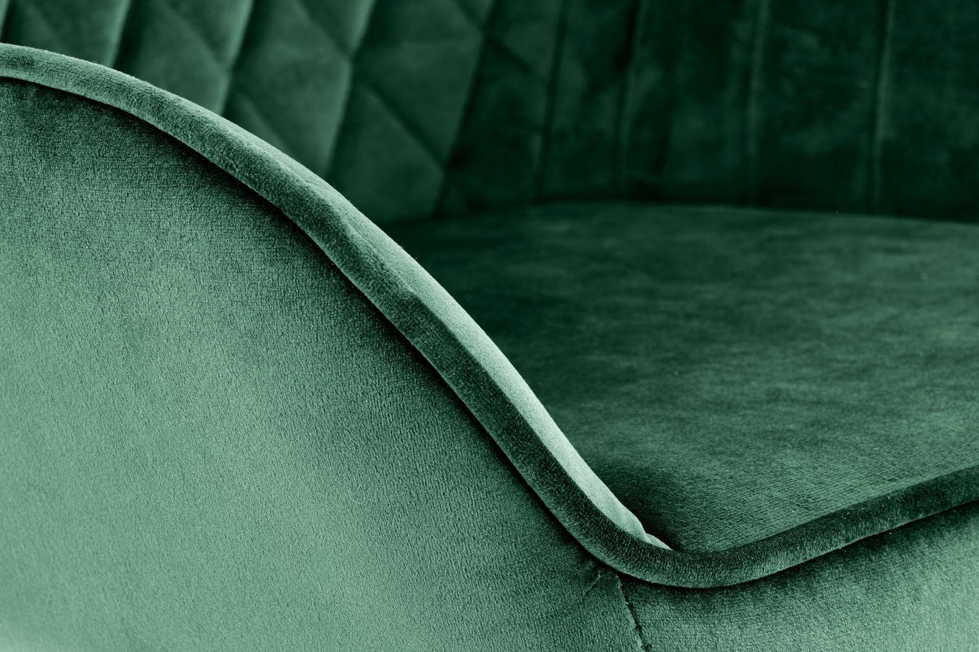 Scaun de bar tapitat cu stofa si picior metalic, Hoku-103 Velvet Verde Inchis / Negru, l55xA55xH92-114 cm (9)