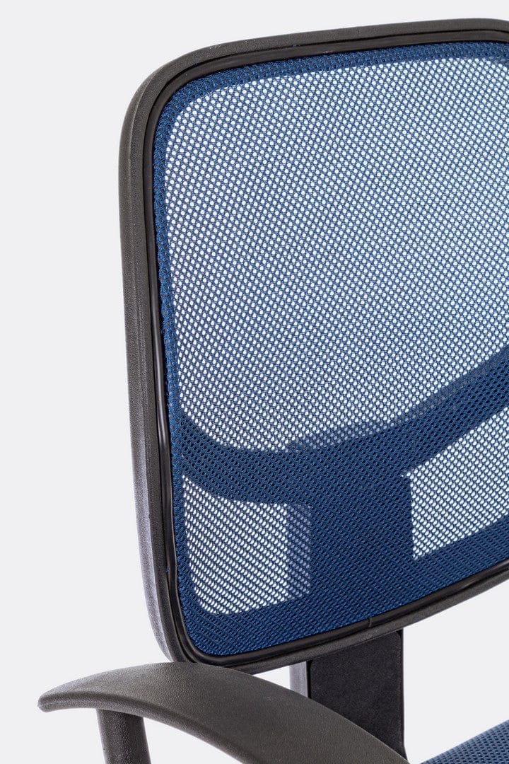 Scaun de birou ergonomic, tapitat cu stofa Ella Albastru / Negru, l45xA52xH87,5-99 cm (2)