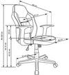 Scaun de birou pentru copii, tapitat cu piele ecologica si stofa, Neus Rosu / Negru / Gri, l59xA60xH90-100 cm (1)