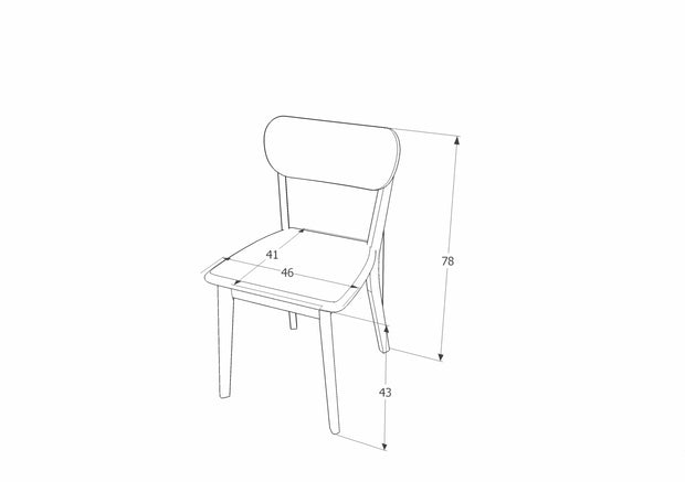 Scaun din lemn, tapitat cu stofa Vitali Gri / Grafit, l46xA41xH78 cm (4)