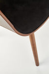 Scaun din pal tapitat cu stofa si picioare de lemn, Kai-396 Velvet Negru / Nuc, l56xA55xH77 cm (13)