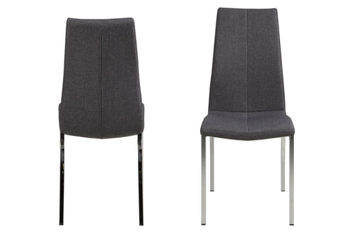 Set 4 scaune tapitate cu stofa si picioare metalice Asama Gri / Crom, l43,5xA57xH95 cm (1)