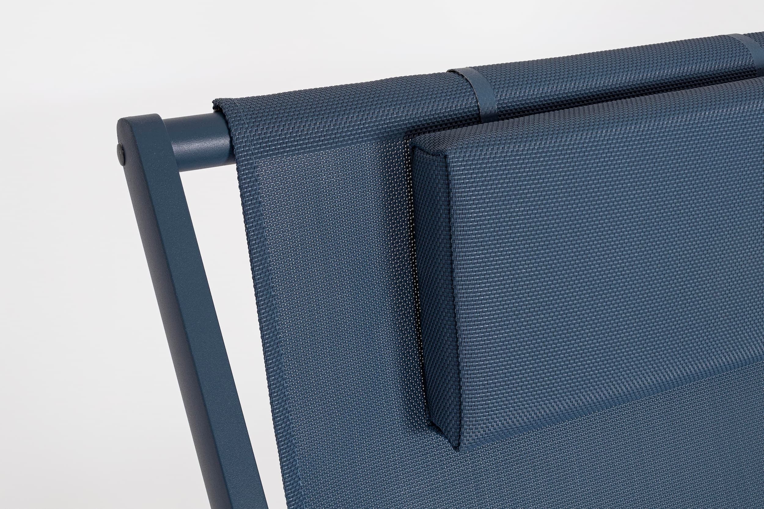 Scaun pliabil pentru terasa / plaja, din aluminiu si material textil, Taylor Bleumarin, l60,5xA101,5xH73,5 cm (3)