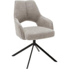 Set 2 scaune rotative tapitate cu stofa si picioare metalice, Bangor Grej / Negru, l57xA66x92 cm (1)