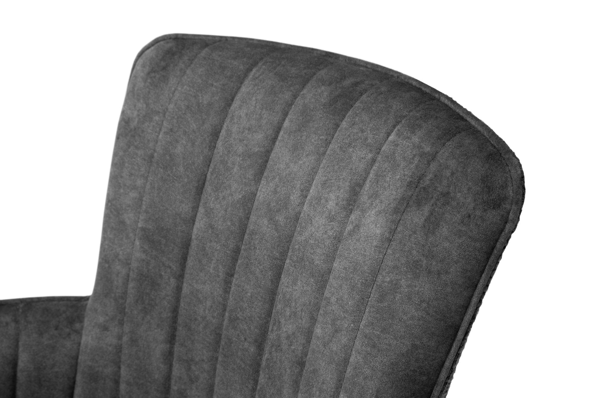 Set 2 scaune rotative tapitate cu stofa si picioare metalice, Denia Antracit / Negru, l60xA64x87 cm (6)