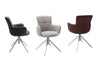 Set 2 scaune rotative tapitate cu stofa si picioare metalice, Mecana Antracit / Crom, l60xA64x87 cm (2)