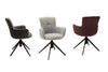 Set 2 scaune rotative tapitate cu stofa si picioare metalice, Mecana Gri / Negru, l60xA64x87 cm (3)