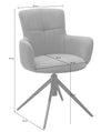 Set 2 scaune rotative tapitate cu stofa si picioare metalice, Mecana Burgundy / Negru, l60xA64x87 cm (4)