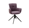 Set 2 scaune rotative tapitate cu stofa si picioare metalice, Mecana Burgundy / Negru, l60xA64x87 cm (1)