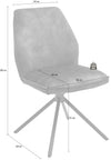 Set 2 scaune rotative tapitate cu stofa si picioare metalice, Ottawa Gri / Negru, l54xA64x89 cm (2)
