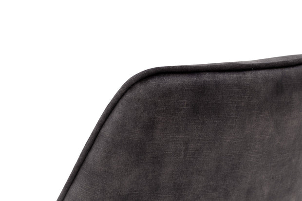 Set 2 scaune rotative tapitate cu stofa si picioare metalice, Ottawa Antracit / Negru, l54xA64x89 cm (2)