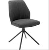 Set 2 scaune rotative tapitate cu stofa si picioare metalice, Pemba Antracit / Negru, l49xA63x88 cm (2)