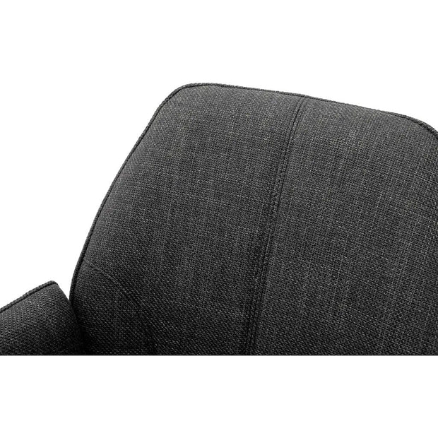 Set 2 scaune rotative tapitate cu stofa si picioare metalice, Pemba Plus Antracit / Negru, l59xA63x88 cm (4)