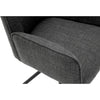 Set 2 scaune rotative tapitate cu stofa si picioare metalice, Pemba Plus Antracit / Negru, l59xA63x88 cm (5)