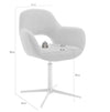 Set 2 scaune rotative tapitate cu stofa si piele ecologica, cu picioare metalice, Melrose 2 Cappuccino / Negru, l64xA64xH88 cm (8)