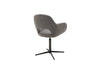 Set 2 scaune rotative tapitate cu stofa si piele ecologica, cu picioare metalice, Melrose 2 Cappuccino / Negru, l64xA64xH88 cm (4)