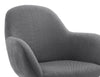 Set 2 scaune rotative tapitate cu stofa si piele ecologica, cu picioare metalice, Melrose Antracit / Negru, l64xA64xH88 cm (6)