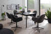 Set 2 scaune rotative tapitate cu stofa si piele ecologica, cu picioare metalice, Melrose Antracit / Negru, l64xA64xH88 cm (4)