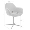 Set 2 scaune rotative tapitate cu stofa si piele ecologica, cu picioare metalice, Melrose Antracit / Negru, l64xA64xH88 cm (7)