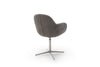 Set 2 scaune rotative tapitate cu stofa si piele ecologica, cu picioare metalice, Melrose Capuccino / Crom, l64xA64xH88 cm (4)