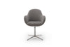 Set 2 scaune rotative tapitate cu stofa si piele ecologica, cu picioare metalice, Melrose Capuccino / Crom, l64xA64xH88 cm (2)