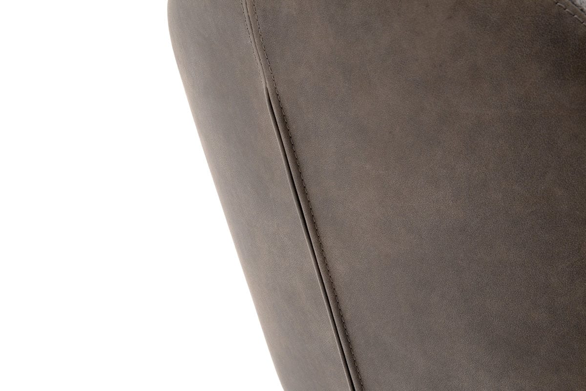 Set 2 scaune rotative tapitate cu stofa si piele ecologica, cu picioare metalice, Melrose Capuccino / Crom, l64xA64xH88 cm (7)