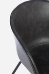 Scaun tapitat cu piele ecologica si picioare metalice Warhol Gri Inchis / Negru, l59xA54,5xH80 cm (7)