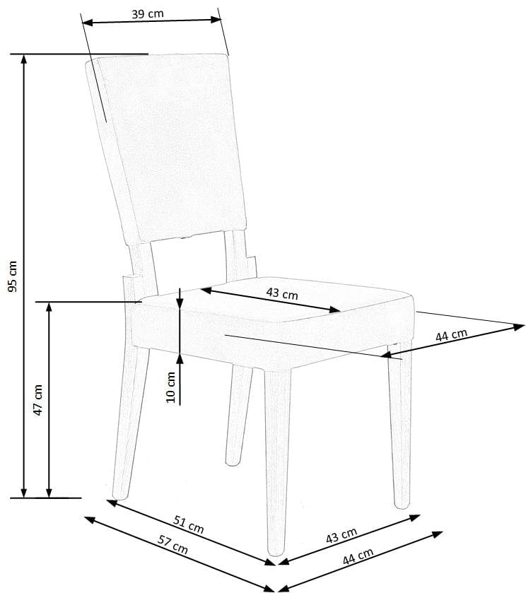 Scaun tapitat cu stofa, cu picioare din lemn Starling Gri / Stejar, l44xA57xH95 cm (10)