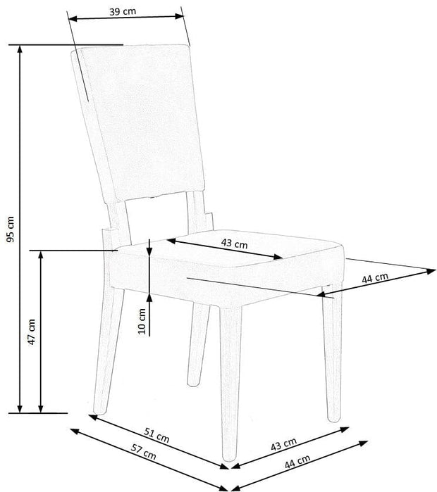 Scaun tapitat cu stofa, cu picioare din lemn Starling Gri / Stejar, l44xA57xH95 cm (10)