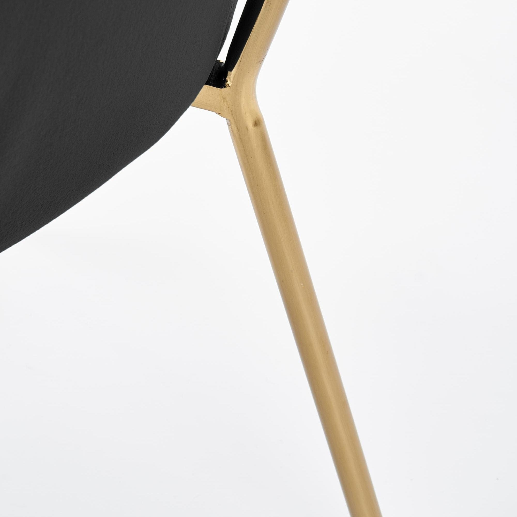 Scaun tapitat cu stofa, cu picioare metalice Kai-306 Velvet Negru / Auriu, l58xA57xH80 cm (7)