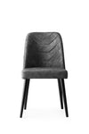 Set 4 scaune tapitate cu stofa si picioare din lemn, Dallas 527 Velvet Antracit / Negru, l50xA49xH90 cm (2)