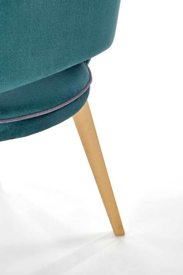 Scaun tapitat cu stofa si picioare din lemn de fag, Maribel Velvet Petrol / Stejar, l51xA57xH78 cm (8)