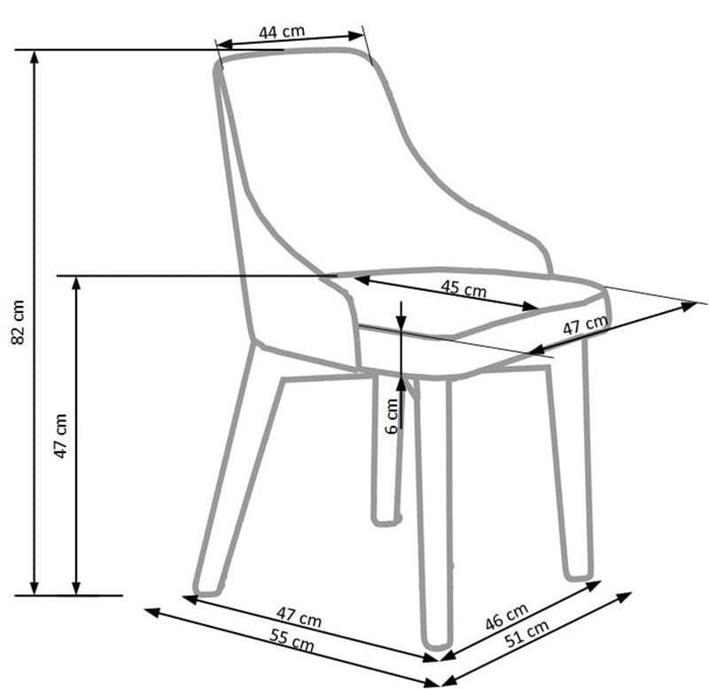 Scaun tapitat cu stofa si picioare din lemn de fag, Torrell Gri / Alb, l51xA55xH82 cm (2)