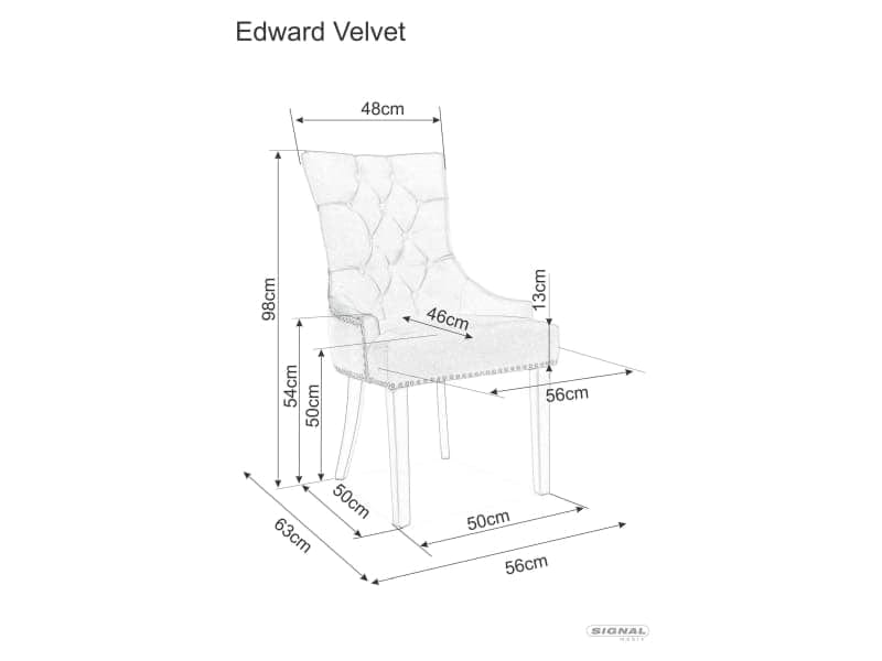 Scaun tapitat cu stofa si picioare din lemn, Eduardo Velvet Gri / Negru, l56xA63xH98 cm (8)