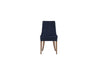 Set masa din pal + 4 scaune tapitate cu stofa, cu picioare din lemn Gold Nuc / Bleumarin, L200xl100xH75 cm (3)