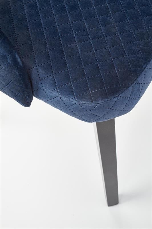 Scaun tapitat cu stofa si picioare din lemn, Torrell III Velvet Bleumarin / Negru, l57xA56xH86 cm (12)