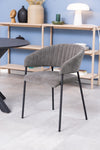 Set 2 scaune tapitat cu stofa si picioare metalice, Ann Gri inchis / Negru, l54,5xA54xH77,5 cm (3)