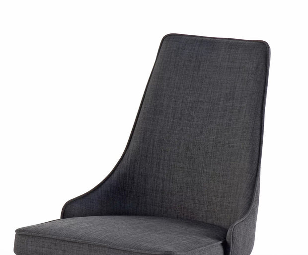 Set 2 scaune tapitate cu stofa si picioare metalice, Elara B Gri / Crom, l50xA59xH89 cm (2)