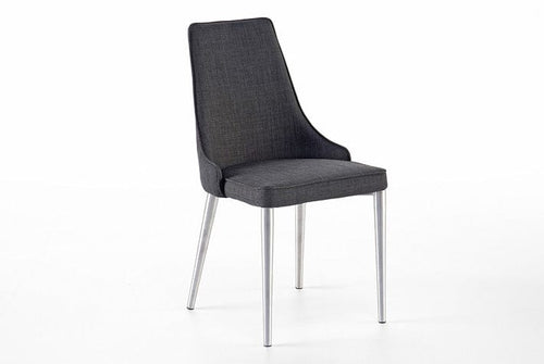Set 2 scaune tapitate cu stofa si picioare metalice, Elara B Gri / Crom, l50xA59xH89 cm (1)