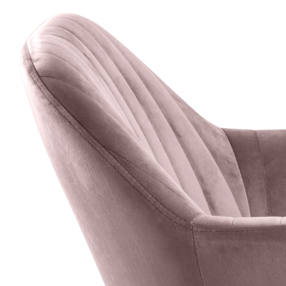 Scaun tapitat cu stofa si picioare metalice Emilia Velvet Roz Inchis / Negru, l57xA61xH83 cm (11)