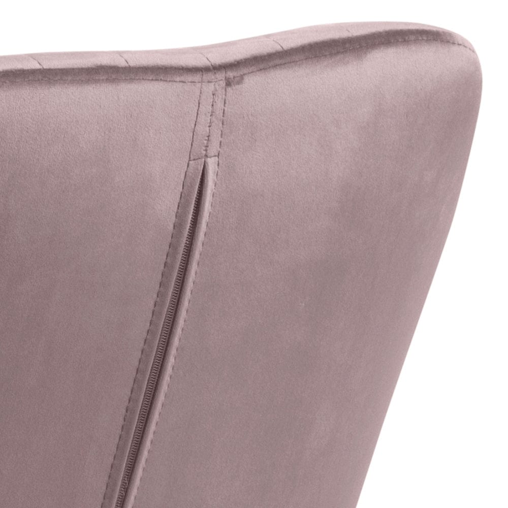 Scaun tapitat cu stofa si picioare metalice Emilia Velvet Roz Inchis / Negru, l57xA61xH83 cm (10)