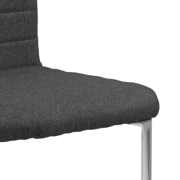Set 2 scaune tapitate cu stofa si picioare metalice Gudrun Gri inchis / Crom, l47,5xA63,5xH95,5 cm (3)