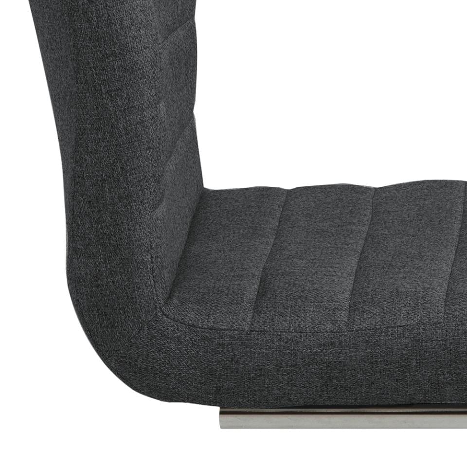 Set 2 scaune tapitate cu stofa si picioare metalice Gudrun Gri inchis / Crom, l47,5xA63,5xH95,5 cm (4)