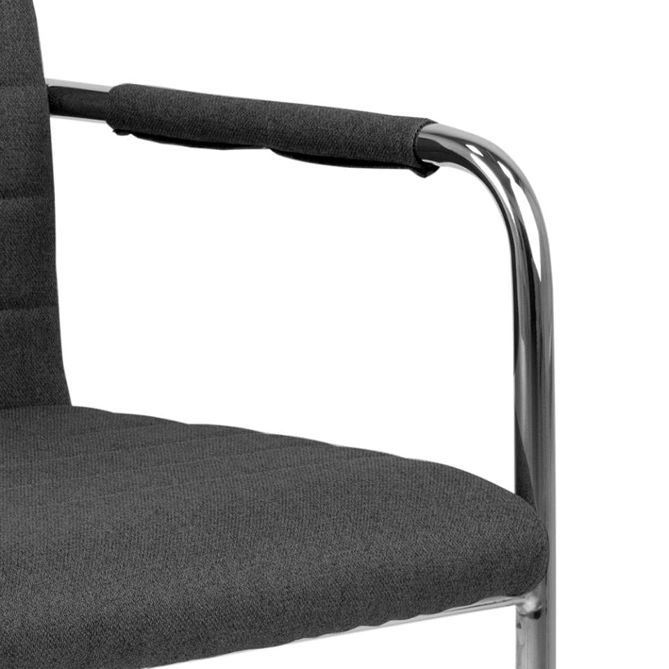 Set 2 scaune tapitate cu stofa si picioare metalice Gudrun Plus Gri inchis / Crom, l52,5xA63,5xH95,5 cm (6)