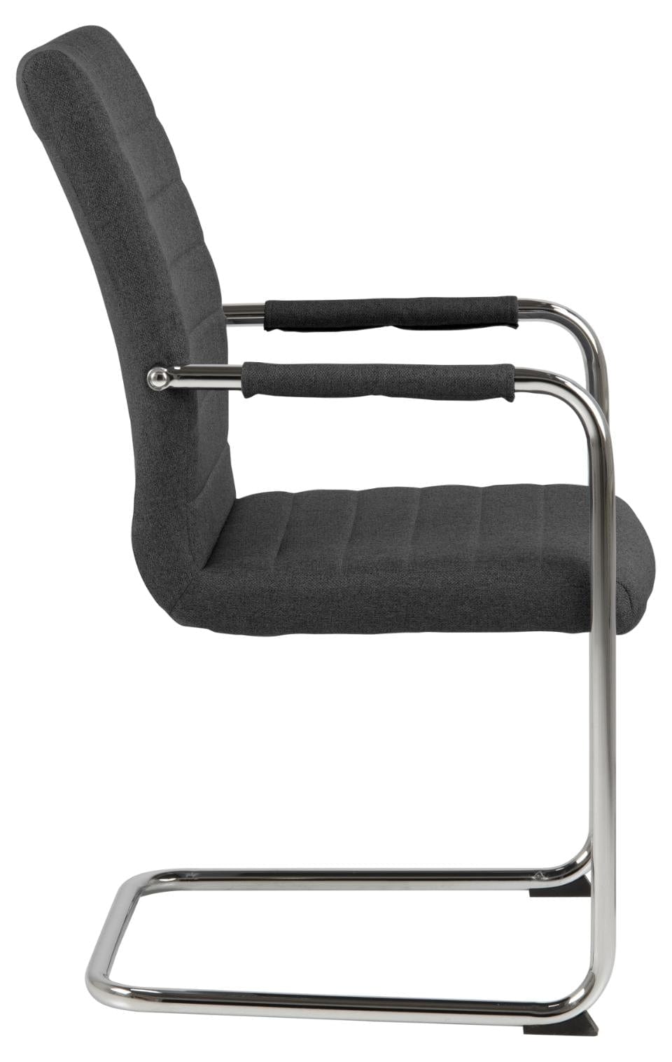 Set 2 scaune tapitate cu stofa si picioare metalice Gudrun Plus Gri inchis / Crom, l52,5xA63,5xH95,5 cm (4)