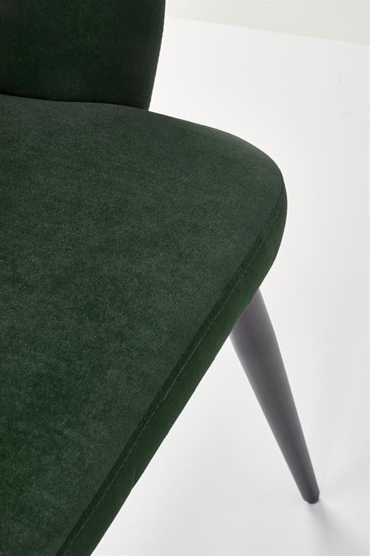 Scaun tapitat cu stofa si picioare metalice, Kai-364 Velvet Verde inchis / Negru, l55xA55xH88 cm (8)
