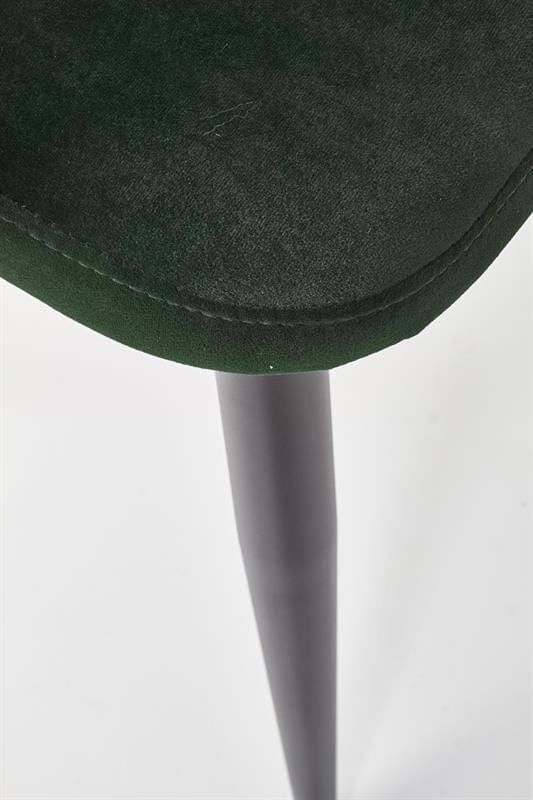 Scaun tapitat cu stofa si picioare metalice, Kai-364 Velvet Verde inchis / Negru, l55xA55xH88 cm (7)