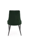 Scaun tapitat cu stofa si picioare metalice, Kai-365 Velvet Verde Inchis / Negru, l52xA57xH90 cm (4)