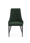 Scaun tapitat cu stofa si picioare metalice, Kai-365 Velvet Verde Inchis / Negru, l52xA57xH90 cm (5)